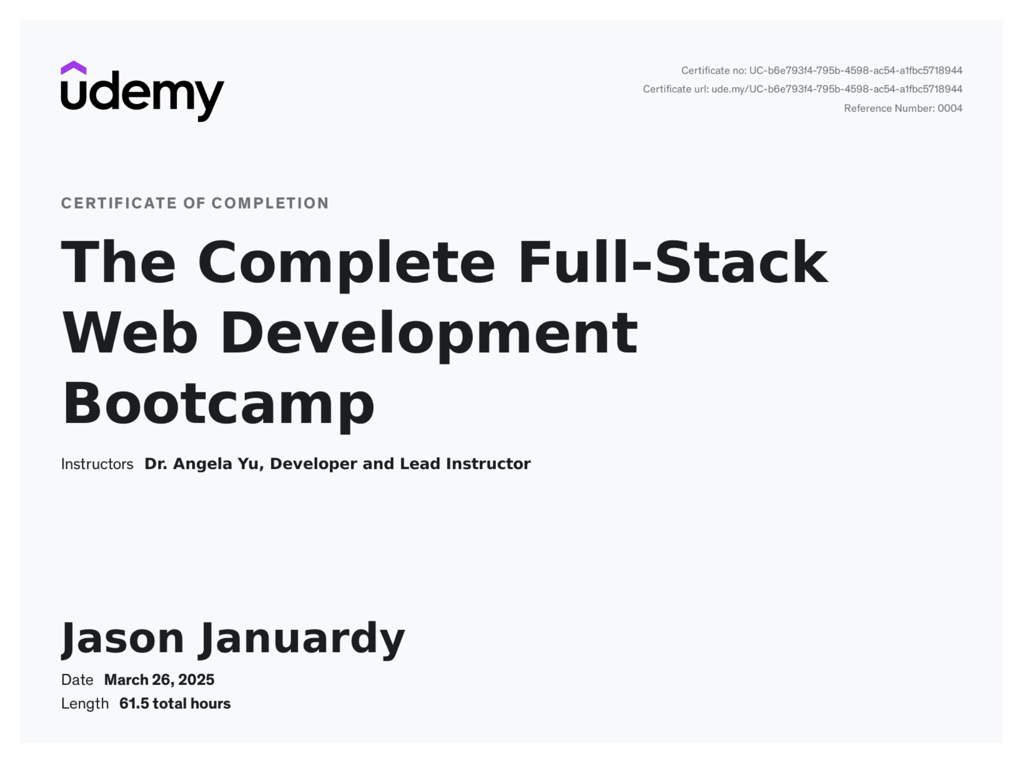 Fullstack Web Development Bootcamp